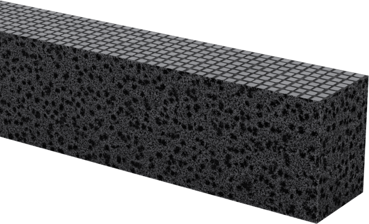 Aşınmaya Dayanıklı Doğal Kauçuk Köpük Şerit, Arka Yüzü Yapışkanlı, 3/8" Genişlik, 1/2" Kalınlık, 50 Fit Uzunluk