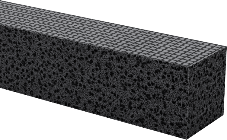 Aşınmaya Dayanıklı Doğal Kauçuk Köpük Şerit, Arka Yüzü Yapışkanlı, 1/2" Genişlik, 1/2" Kalınlık, 50 Fit Uzunluk