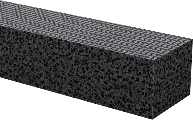 Aşınmaya Dayanıklı Doğal Kauçuk Köpük Şerit, Arka Yüzü Yapışkanlı, 5/8" Genişlik, 1/2" Kalınlık, 50 Fit Uzunluk