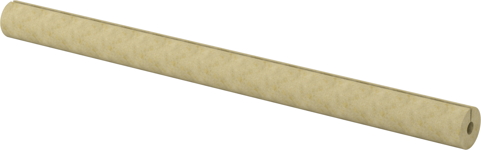 Mineral Yün Boru Yalıtımı, Tüp, 7/8" ID, 3-1/4 Fit Uzunluk, 1" Duvar Kalınlığı