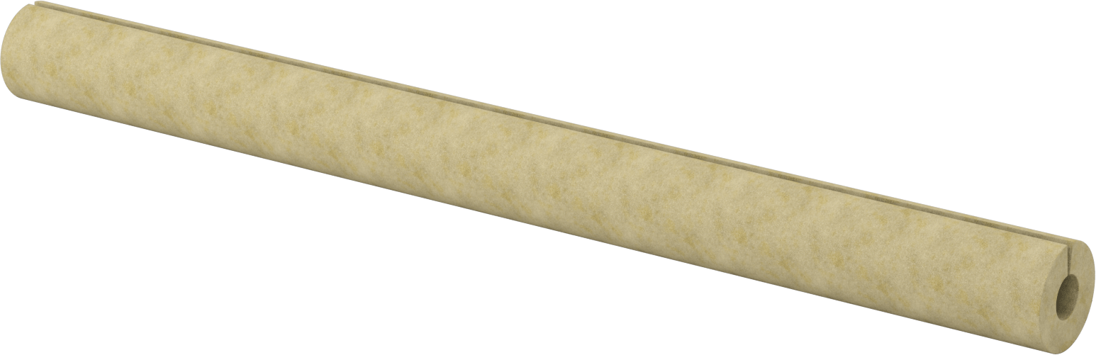 Mineral Yün Boru Yalıtımı, Tüp, 1-3/8" ID, 3-1/4 Fit Uzunluk, 1" Duvar Kalınlığı
