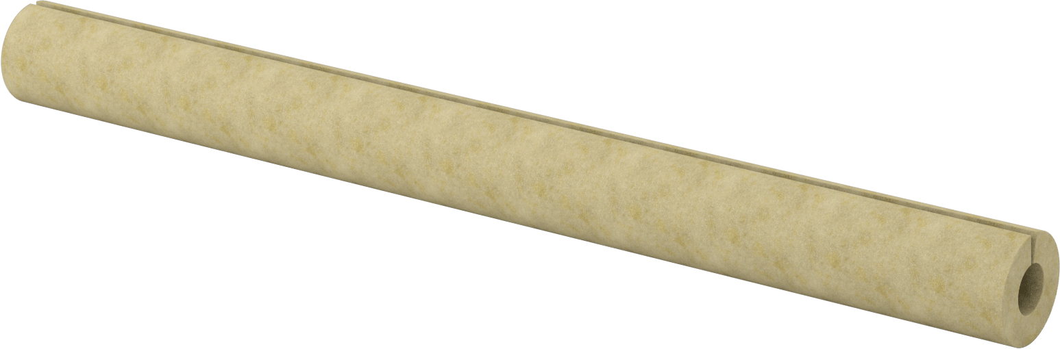 Mineral Yün Boru Yalıtımı, Tüp, 1-5/8" ID, 3-1/4 Fit Uzunluk, 1" Duvar Kalınlığı