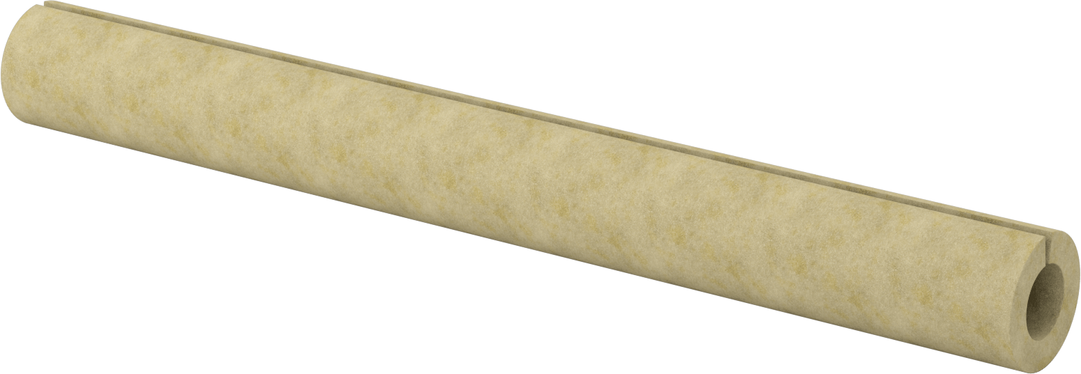 Mineral Yün Boru Yalıtımı, Tüp, 2-3/8" ID, 3-1/4 Fit Uzunluk, 1" Duvar Kalınlığı