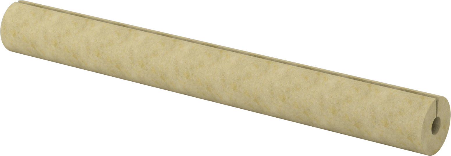 Mineral Yün Boru Yalıtımı, Tüp, 1-3/8" ID, 3-1/4 Fit Uzunluk, 1-1/2" Duvar Kalınlığı
