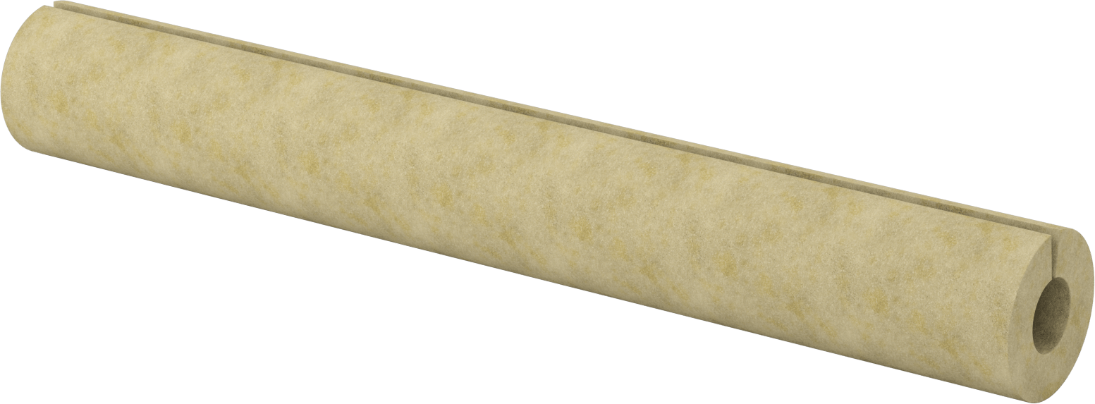 Mineral Yün Boru Yalıtımı, Tüp, 2-3/8" ID, 3-1/4 Fit Uzunluk, 1-1/2" Duvar Kalınlığı