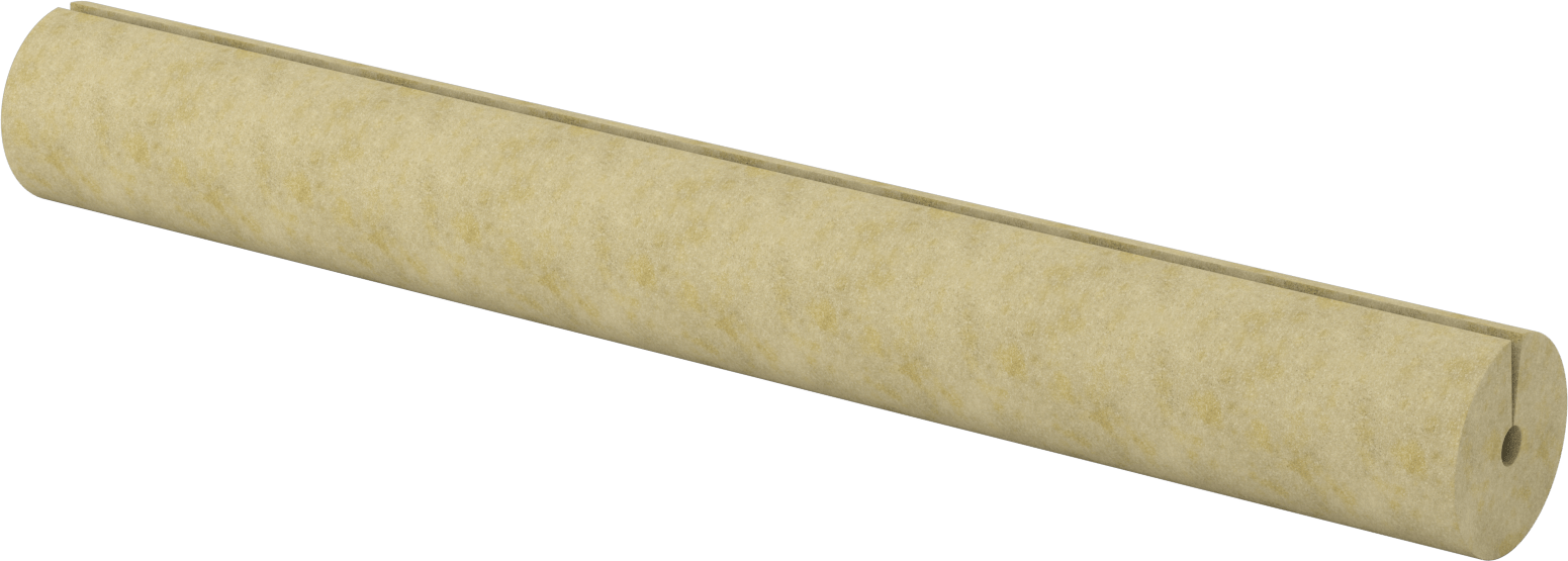 Mineral Yün Boru Yalıtımı, 2" Kalın Duvar, 7/8" ID, 3,25 Fit Uzunluk
