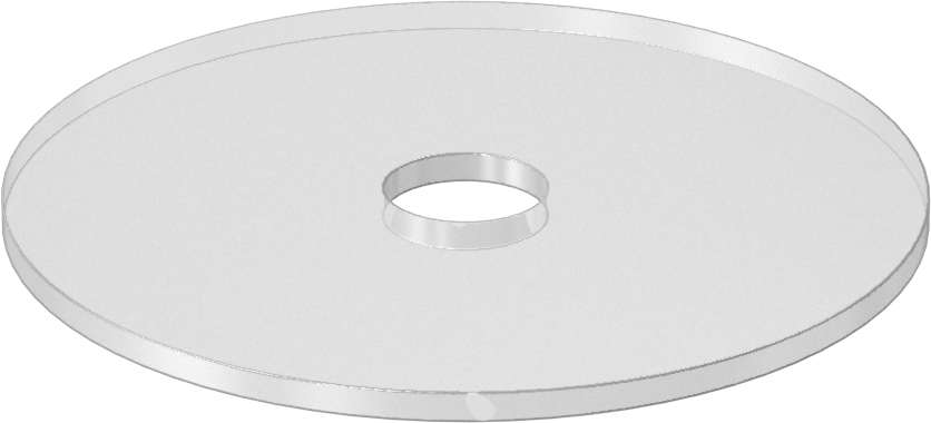 Neme Dayanıklı Yastıklama Pul, 1/2" Vida Boyutu için, 0.530" ID, 3.00" OD