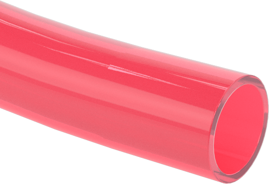 Kimyasallar için UV Dayanıklı Sert FEP Plastik Boru, Yarı Şeffaf Kırmızı, 10 mm ID, 12 mm OD