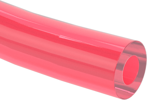 Kimyasallar için UV Dayanıklı Sert FEP Plastik Boru, Yarı Şeffaf Kırmızı, 2 mm ID, 4 mm OD