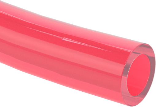 Kimyasallar için UV Dayanıklı Sert FEP Plastik Boru, Yarı Şeffaf Kırmızı, 4 mm ID, 6 mm OD