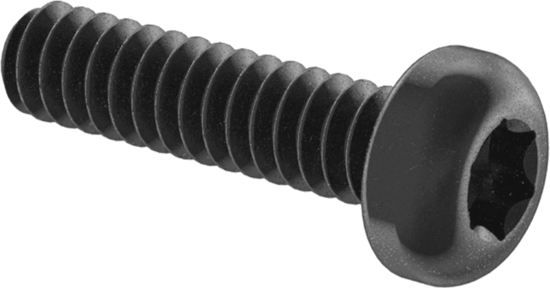 Çelik Silindir Başlı Torx Vidalar, Siyah Korozyona Dayanıklı Kaplamalı, 00-90 Diş, 3/16" Uzunluk