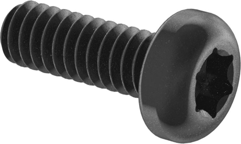 Çelik Silindir Başlı Torx Vidalar, Siyah Korozyona Dayanıklı Kaplamalı, 2-56 Diş Boyutu, 1/4" Uzunluk