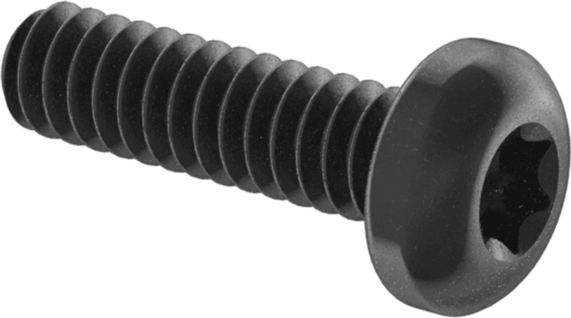 Çelik Silindir Başlı Torx Vidalar, Siyah Korozyona Dayanıklı Kaplamalı, 6-32 Diş Boyutu, 1/2" Uzunluk
