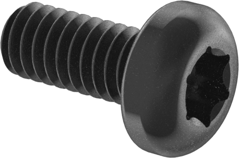 Çelik Silindir Başlı Torx Vidalar, Siyah Korozyona Dayanıklı Kaplamalı, 8-32 Diş Boyutu, 3/8" Uzunluk