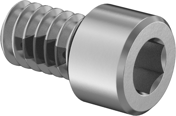 18-8 Paslanmaz Çelik Diş Kilitlemeli Soket Başlı Vida, 1/4"-20 Diş Boyutu, 3/8" Uzunluk