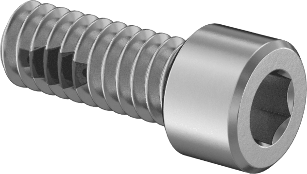 18-8 Paslanmaz Çelik Diş Kilitlemeli Soket Başlı Vida, 1/4"-20 Diş Boyutu, 5/8" Uzunluk