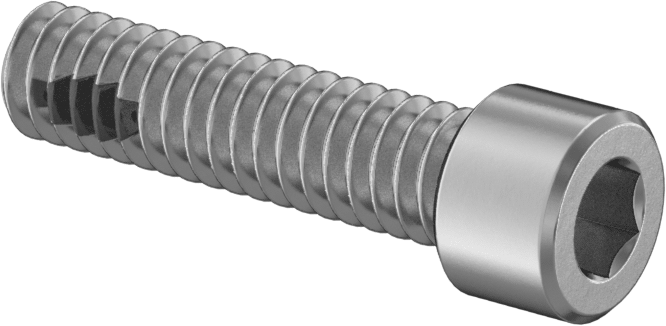 18-8 Paslanmaz Çelik Diş Kilitlemeli Soket Başlı Vida, 1/4"-20 Diş Boyutu, 1" Uzunluk