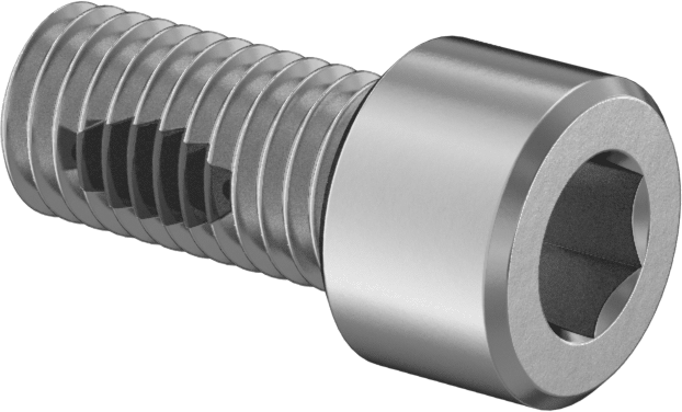 18-8 Paslanmaz Çelik Diş Kilitlemeli Soket Başlı Vida, 1/4"-28 Diş Boyutu, 1/2" Uzunluk