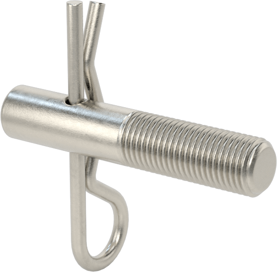 Bir Ucu Çivili Saplama ile Vidalı, 18-8 Paslanmaz Çelik, 3/8"-24 Diş, 2" Uzunluk