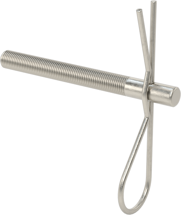 Bir Ucu Çivili Saplama ile Vidalı, 18-8 Paslanmaz Çelik, 3/8"-24 Diş, 4" Uzunluk