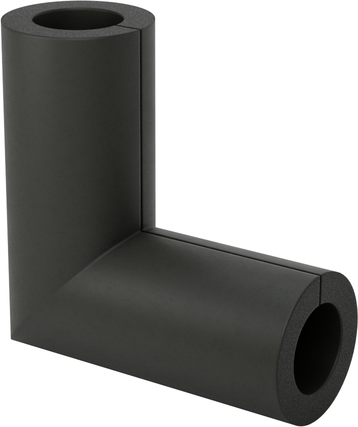 Esnek Kauçuk Köpük Boru Yalıtımı, Dirsek, 3/8" Kalın Duvar, 1-1/8" ID