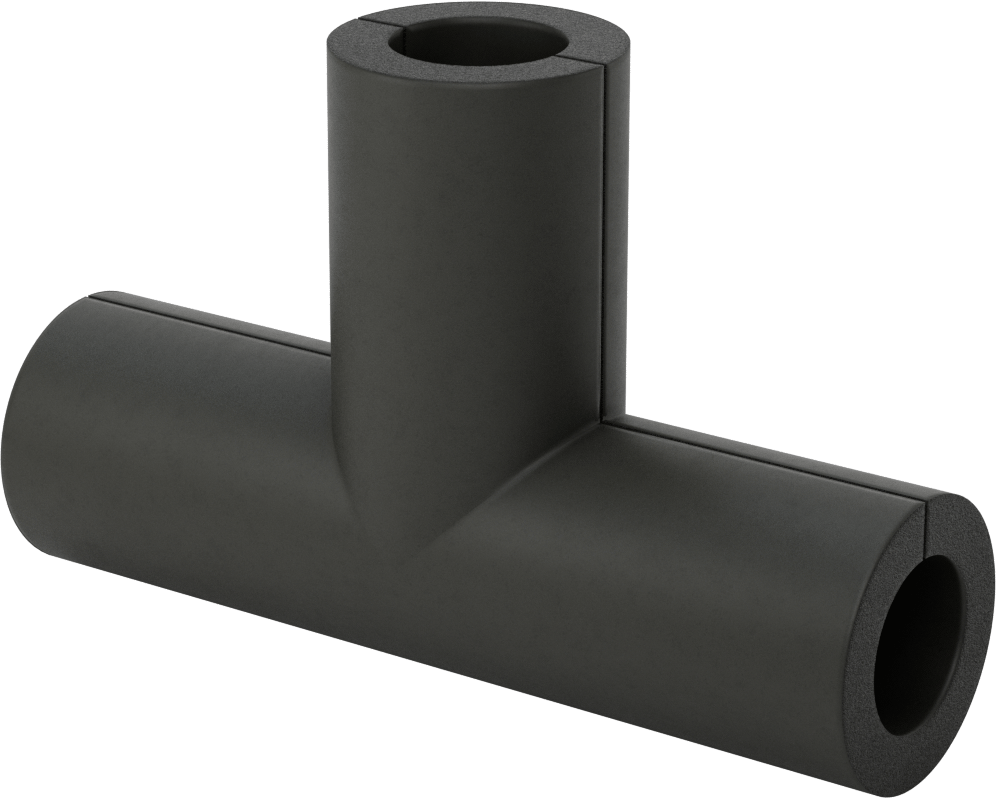 Esnek Kauçuk Köpük Boru Yalıtımı, T, 3/8" Kalın Duvar, 1-1/8" ID