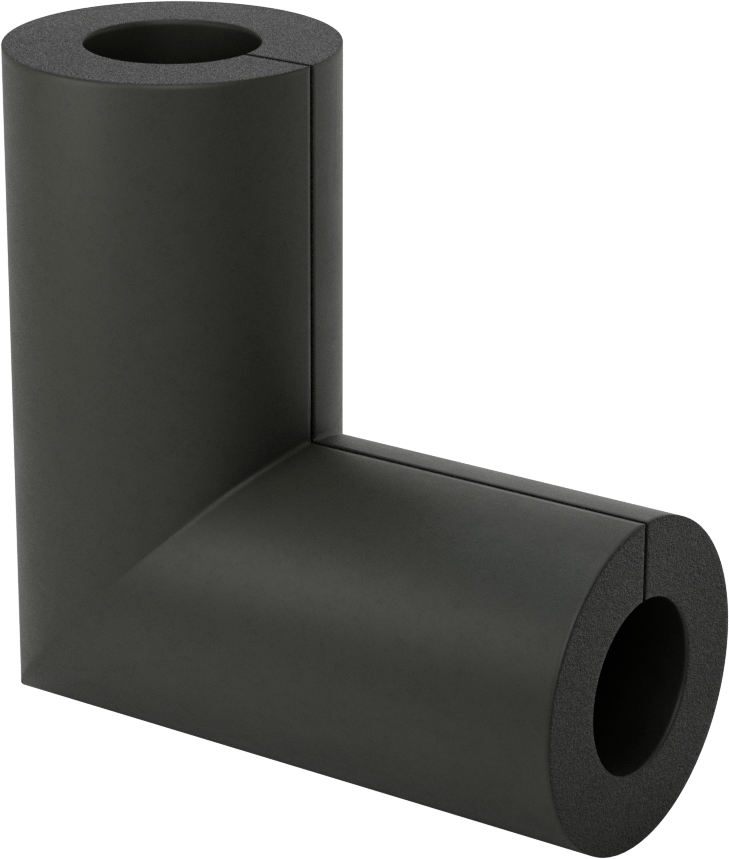 Esnek Kauçuk Köpük Boru Yalıtımı, Dirsek, 1/2" Kalın Duvar, 1-1/8" ID