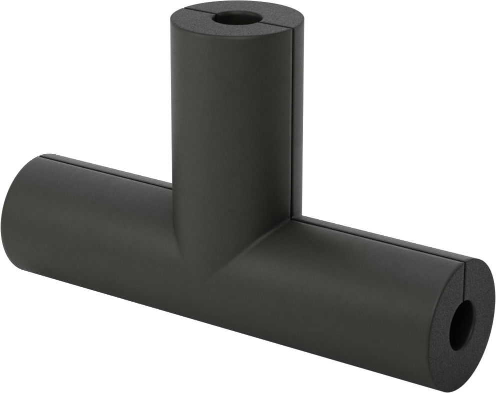 Esnek Kauçuk Köpük Boru Yalıtımı, T, 1/2" Kalın Duvar, 5/8" ID