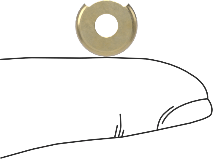 Brass Electrical-Terminal Washers, Number 8 Screw Size, 0.168" ID, 0.453" OD