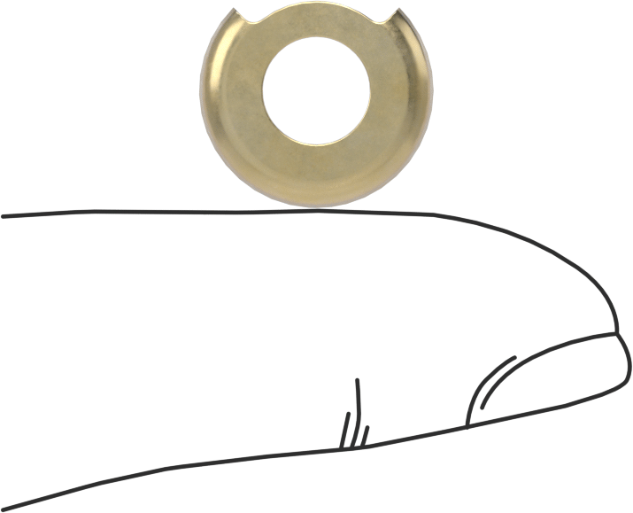 Brass Electrical-Terminal Washers, 1/4" Screw Size, 0.26" ID, 0.574" OD