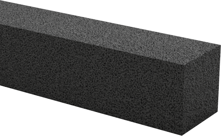 Ultra Hava Koşullarına Dayanıklı EPDM Köpük Levha, Yapışkanlı, Ultra Yumuşak, 3/8" Genişlik, 3/8" Kalınlık, 10 Fit Uzunluk