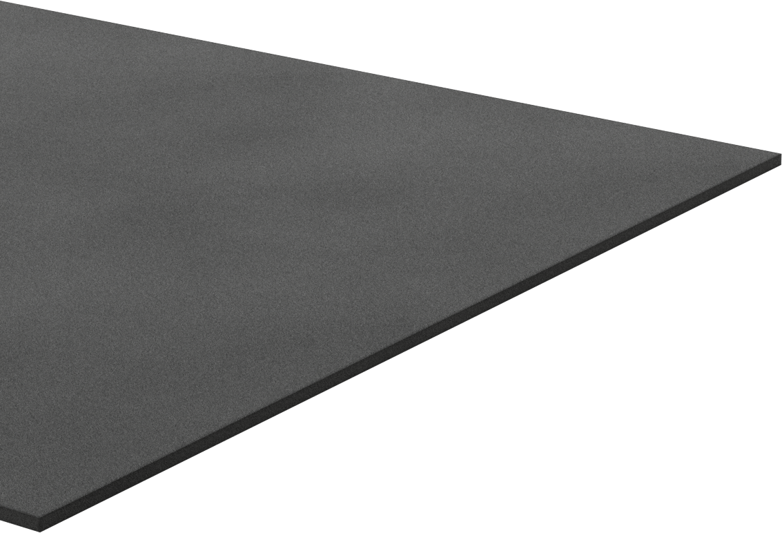 Ultra Hava Koşullarına Dayanıklı EPDM Köpük Levha, Ultra Yumuşak, 36 inç Genişlik, 1/8" Kalınlık, 12" Uzunluk