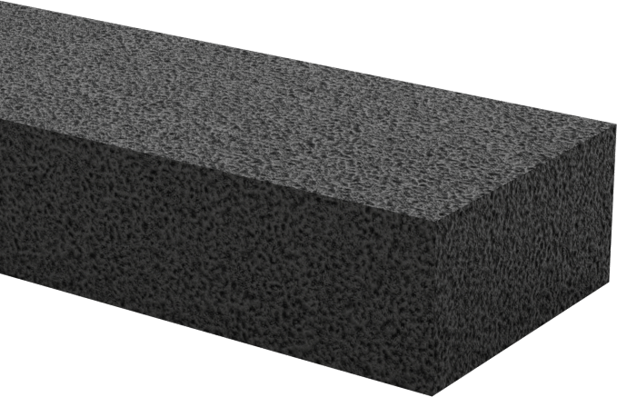 Ultra Hava Koşullarına Dayanıklı EPDM Köpük Levha, Yapışkanlı, Ultra Yumuşak, 1/2" Genişlik, 1/4" Kalınlık, 50 Fit Uzunluk