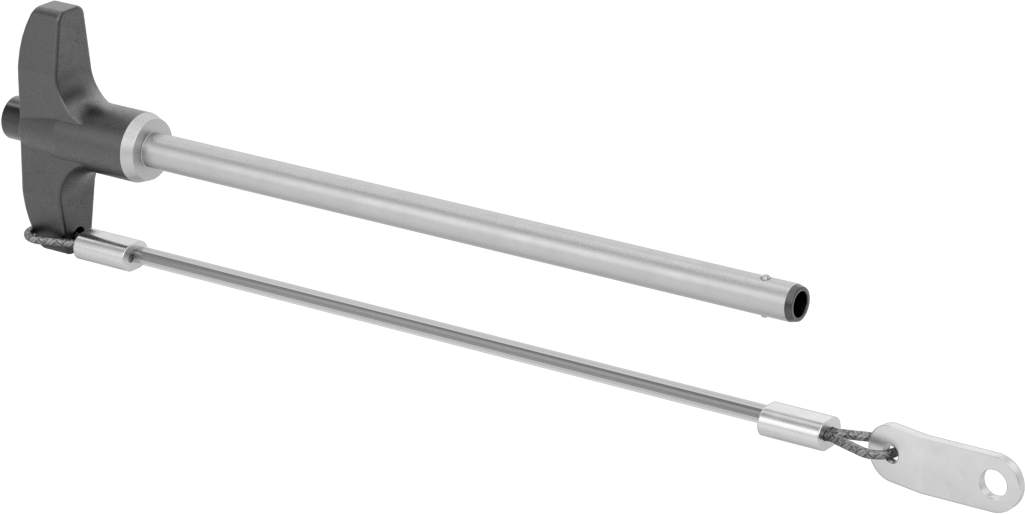 T-Saplı Kilitli Hızlı Açma Pimi, Kordon ile, 1/4" Çap, 5 inç Kullanılabilir Uzunluk