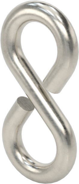 Kapalı Uçlu S-Kancalar - Kaldırma Amaçlı Değildir, 18-8 Paslanmaz Çelik, Derecelendirilmemiş, 1/16" Kalınlık