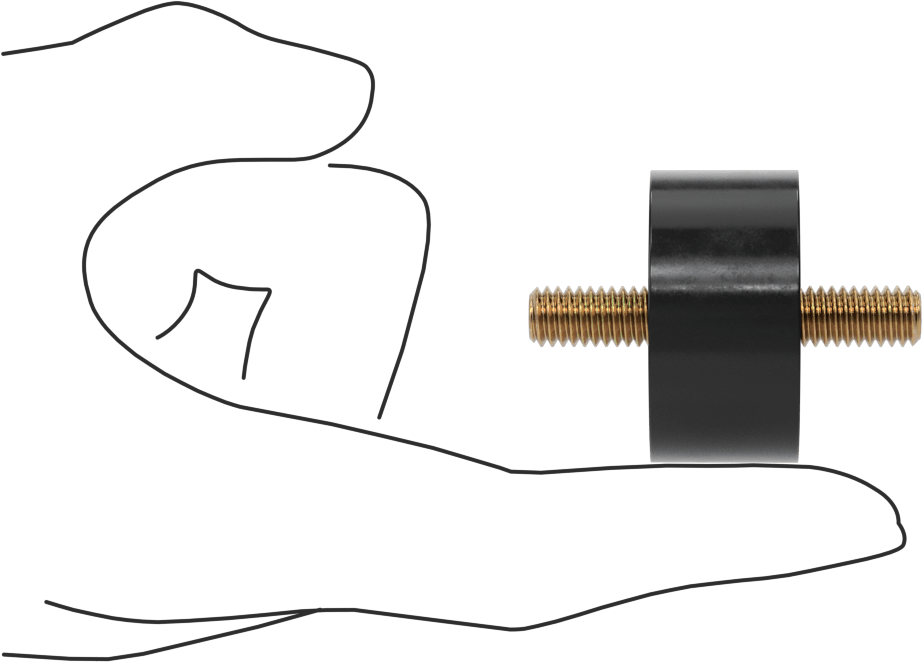 Titreşim Sönümleyici Sandviç Montaj, 5/16"-18 Çelik Saplamalı Doğal Lastik, 110 lbs. Kapasite
