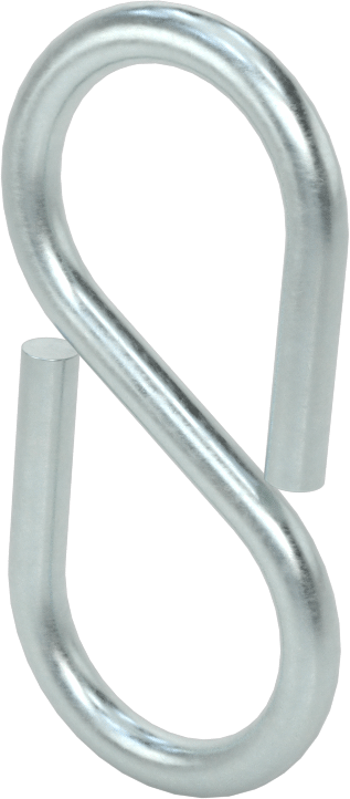 Kapalı Uçlu S-Kancalar - Kaldırma Amaçlı Değildir, Çinko Kaplı Çelik, 30 lbs. Kapasite, 1-3/4" Kullanılabilir Uzunluk