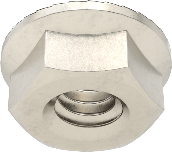 18-8 Paslanmaz Çelik Tırtıklı Flanş Somunları, 1/4"-20 Diş Boyutu