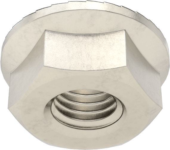 18-8 Paslanmaz Çelik Tırtıklı Flanş Somunları, 1/4"-28 Diş Boyutu