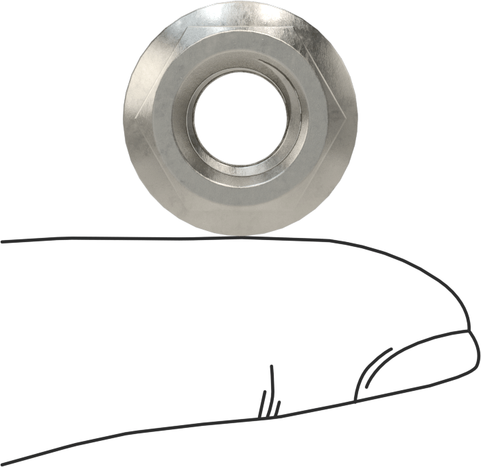 18-8 Paslanmaz Çelik Tırtıklı Flanş Somunları, 3/8"-16 Diş Boyutu