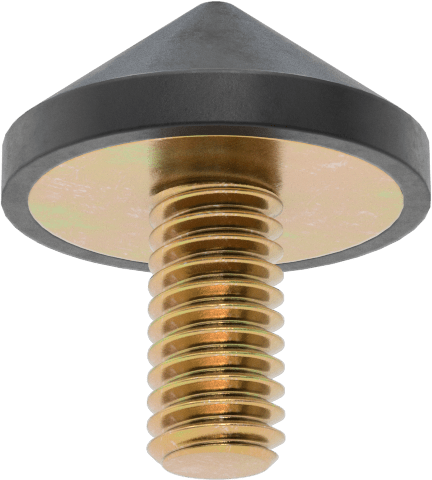 Yük Dereceli Güçlendirilmiş Dişli Tampon, Çelik Plakalı ve 5/16"-18 Saplamalı Neopren, 1/2" Yükseklik, Durometer 50A