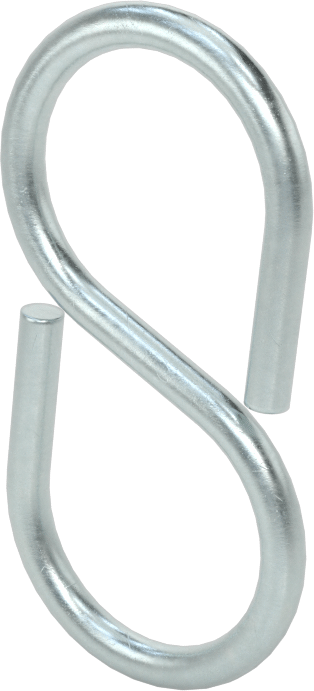 Kapalı Uçlu S-Kancalar - Kaldırma Amaçlı Değildir, Çinko Kaplı Çelik, 10 lbs. Kapasite, 1/8" Kalınlık, 1-1/2" Kullanılabilir Uzunluk