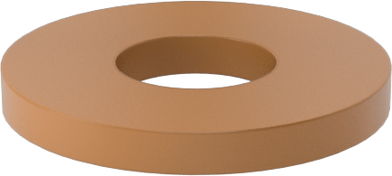PEEK Plastik Pul, 0 Numaralı Vida Boyutu için, 0.078" ID, 0.188" OD, Bej