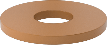 PEEK Plastik Pul, 2 Numaralı Vida Boyutu için, 0.094" ID, 0.250" OD, Bej