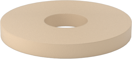 PEEK Plastik Pul, 4 Numaralı Vida Boyutu için, 0.125" ID, 0.375" OD, Bej