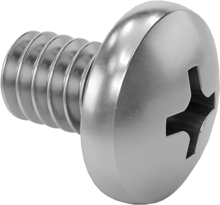 Titreşime Dayanıklı Sızdırmaz Yuvarlak Başlı Vidalar, 2-56 Diş Boyutu, 1/8" Uzunluk