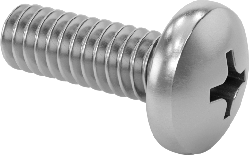 Titreşime Dayanıklı Sızdırmaz Yuvarlak Başlı Vidalar, 2-56 Diş Boyutu, 1/4" Uzunluk