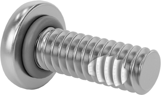 Titreşime Dayanıklı Sızdırmaz Yuvarlak Başlı Vidalar, 2-56 Diş Boyutu, 1/4" Uzunluk