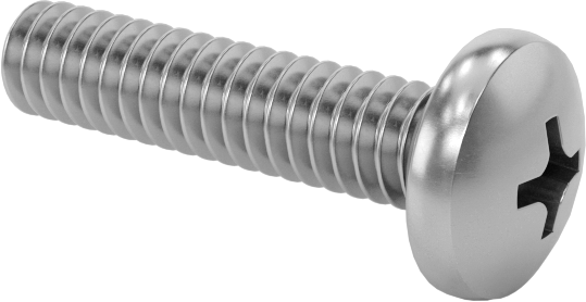 Titreşime Dayanıklı Sızdırmaz Yuvarlak Başlı Vidalar, 2-56 Diş Boyutu, 3/8" Uzunluk