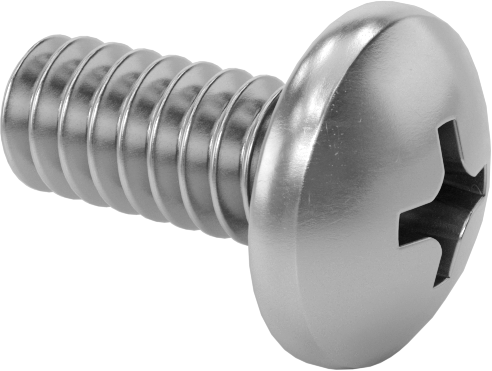 Titreşime Dayanıklı Sızdırmaz Yuvarlak Başlı Vidalar, 4-40 Diş Boyutu, 1/4" Uzunluk
